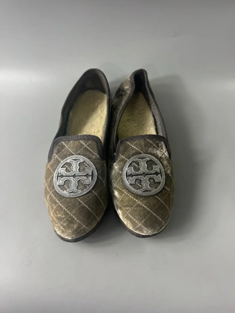 Tory Burch Toddler Girls' Velvet Quilted Flats, Size 8 M